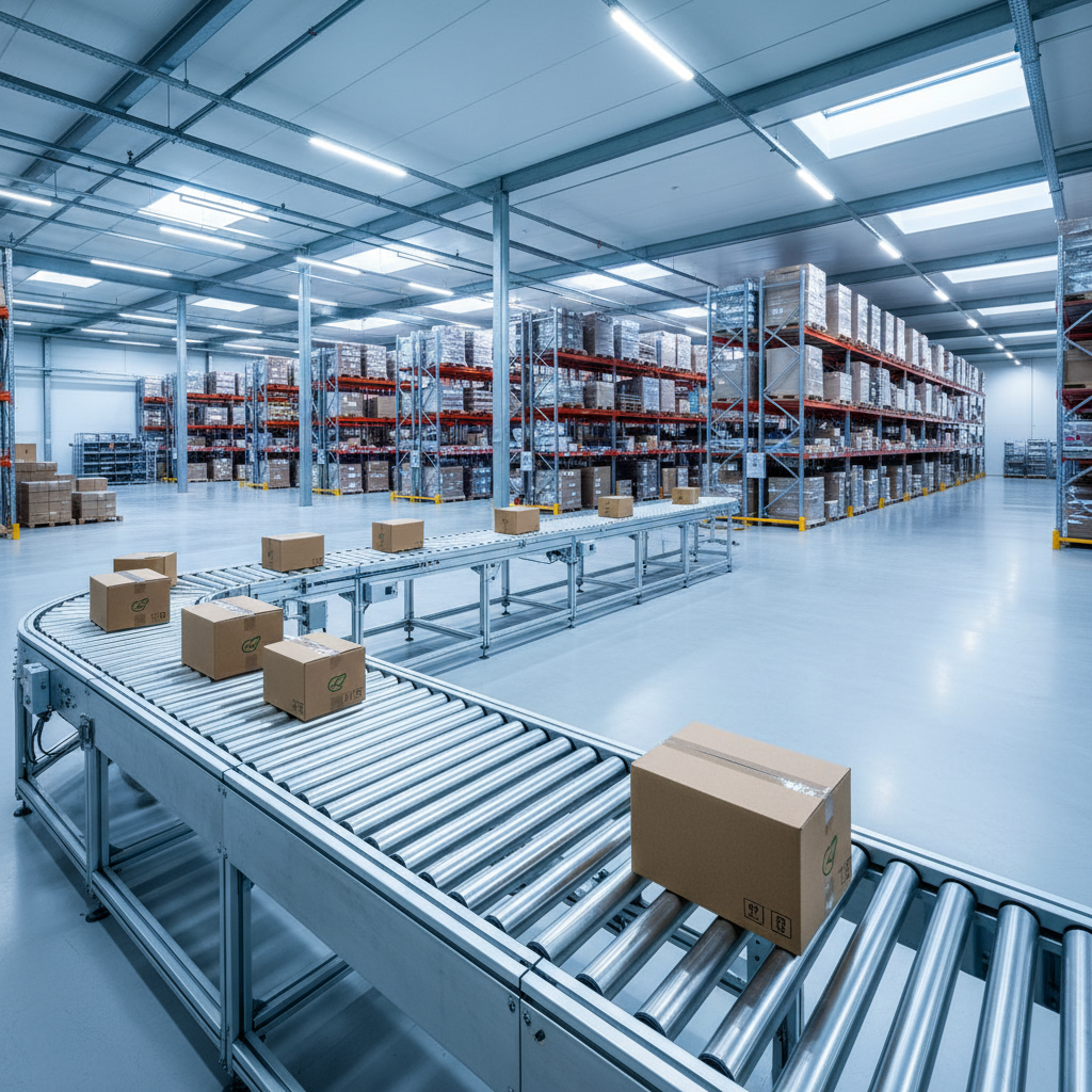 A modern, sustainable modular conveyor system in a Benelux distribution center.